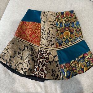 Alice + Olivia Multicolor Patchwork Skirt